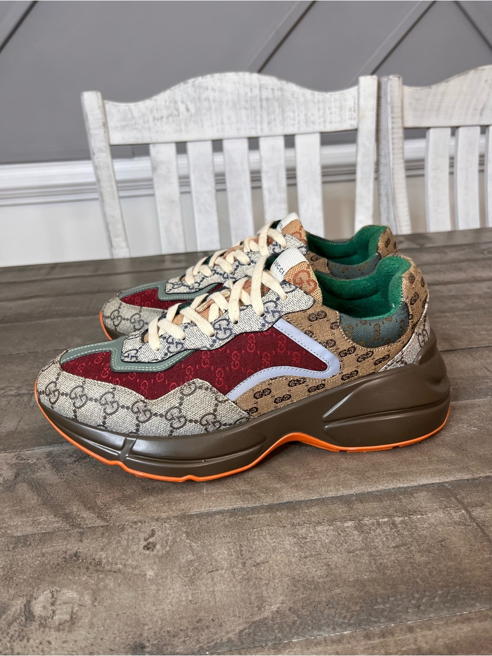 Gucci Rhyton 'Beige Brick Red Monogram GG Men’s Sz 8